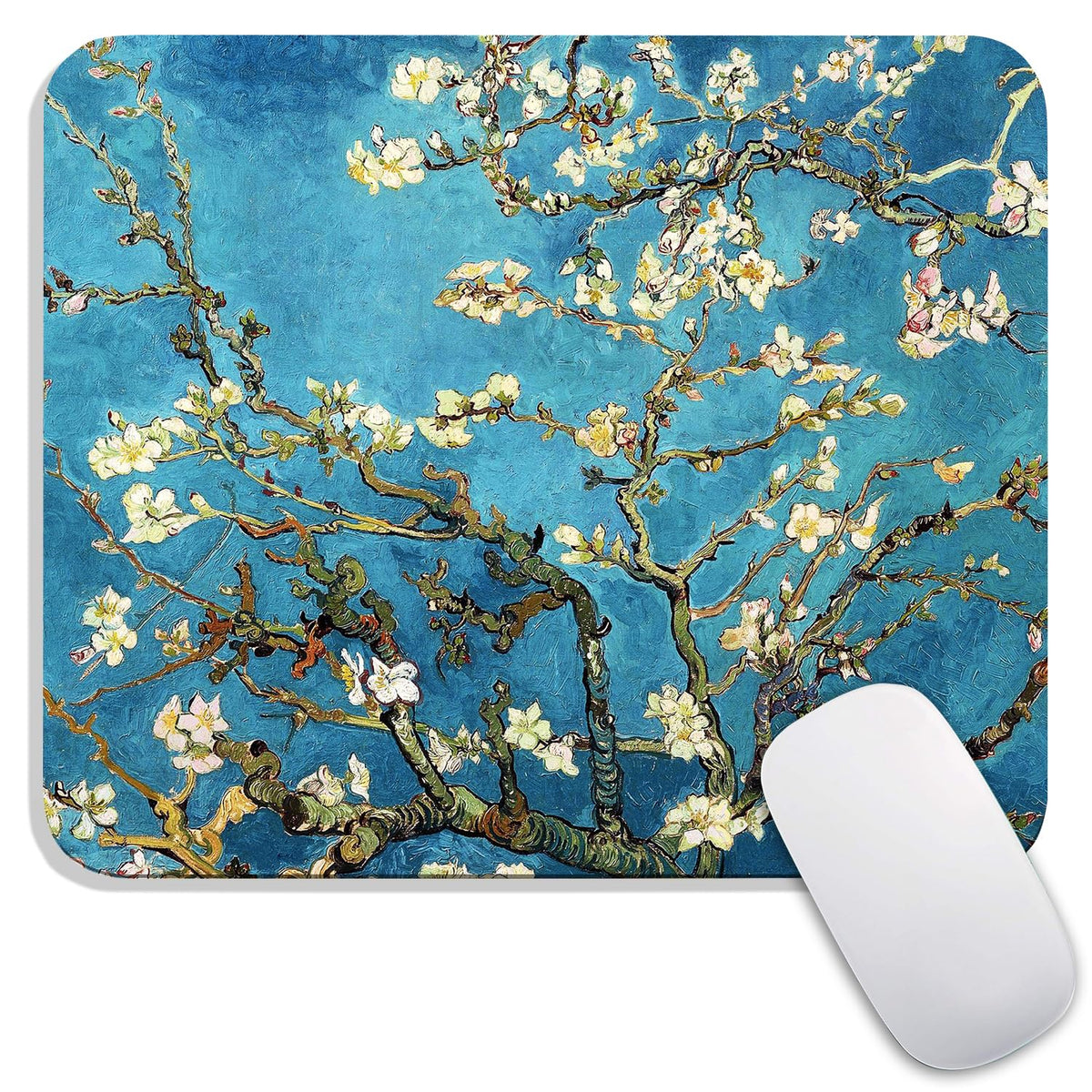 Square Mouse Pad Beautiful Flowers Plants, Personalized Premium-Textured Custom Mouse Mat Design, Washable Mousepad Cloth, Non-Slip Rubber Base Computer Mouse Pads for Wireless Mouse